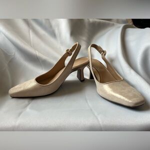 Elegant Shimmering Champagne Slingback Heels New without tags.